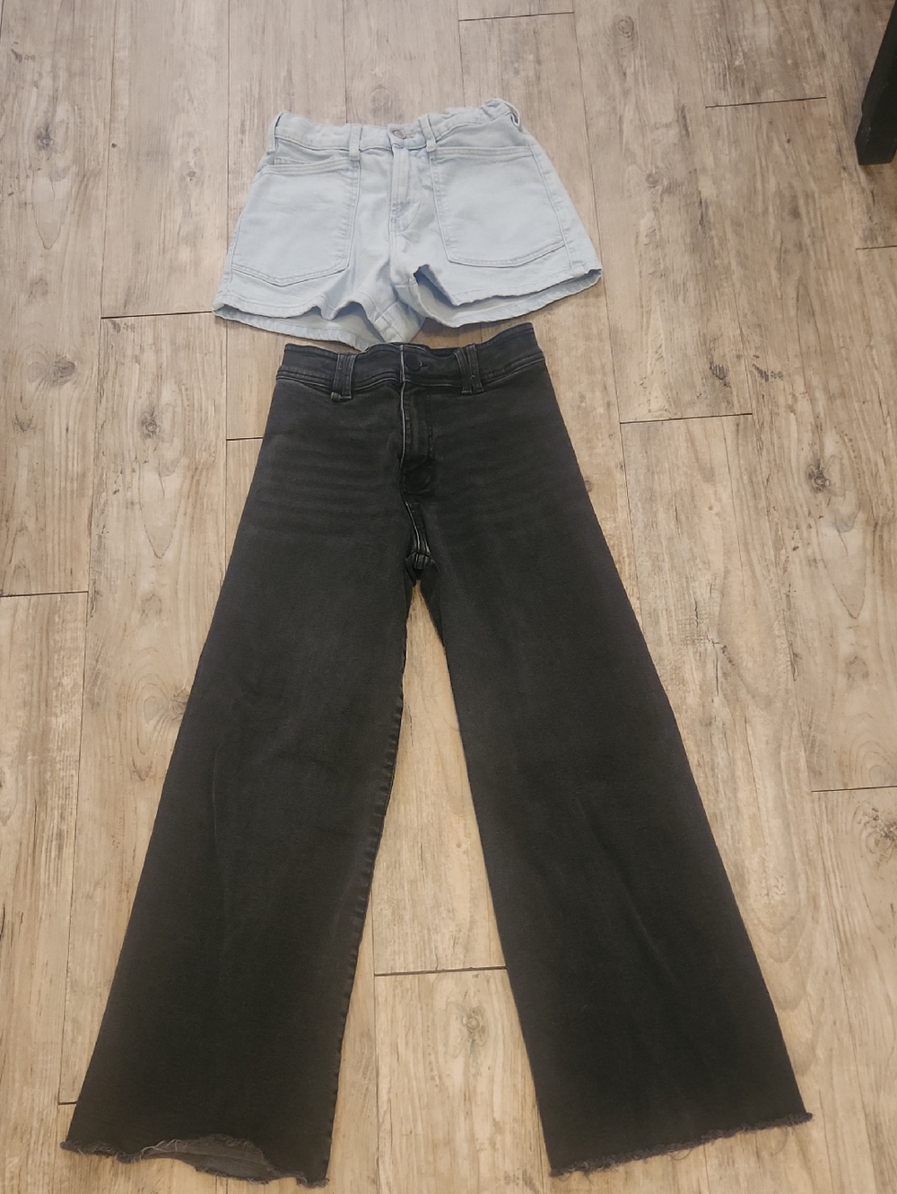 Zara Black Wide-Leg Jeans - High Rise Flare and High Rise Shorts Bundle